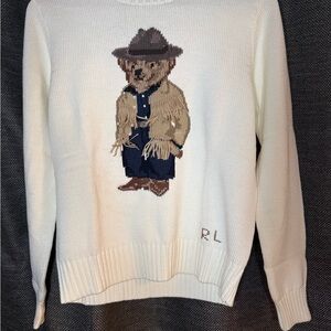 Women’s Polo Bear Cotton Crewneck Sweater